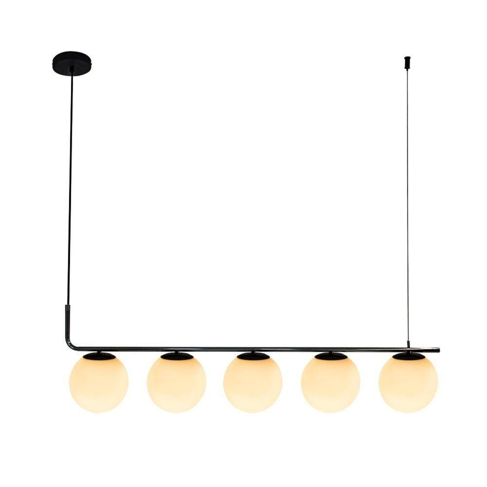 Pendente 98x15x28cm E27 Petit Poa SQ002B Bella Iluminação Cromo Negro/Branco