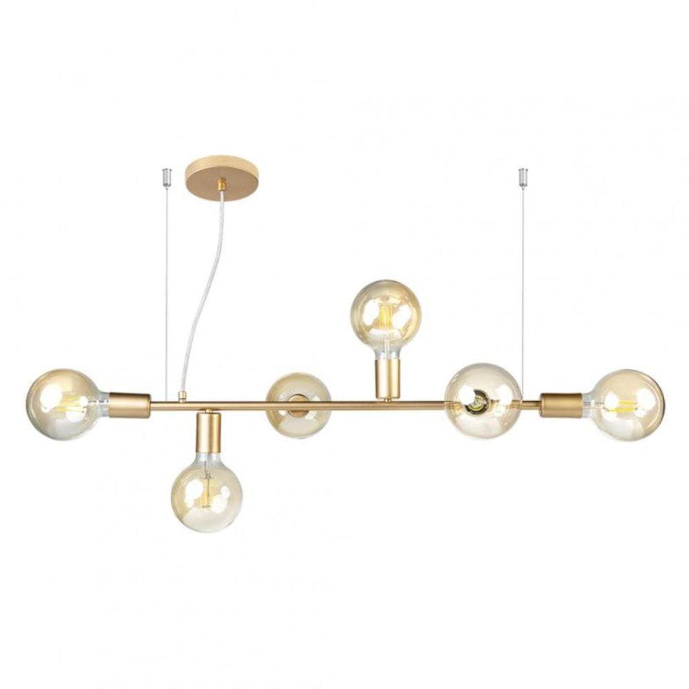 Pendente 6 Luzes E27 Sem Lâmpada 78x15x150cm Decor DEC6E27PDGD Bronzearte Dourado