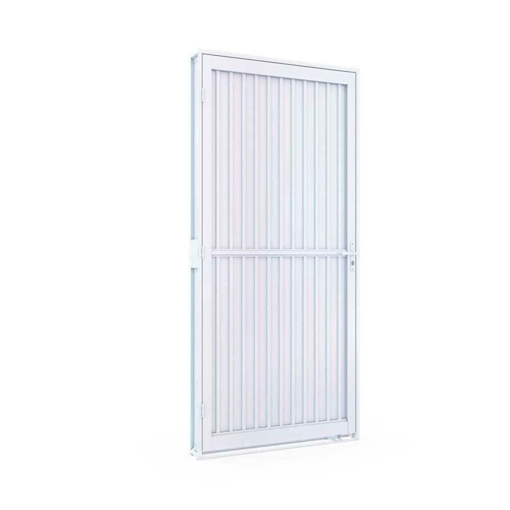 Porta de Aço de Giro Calha 215x100cm Aço Pronto Riobras Branco