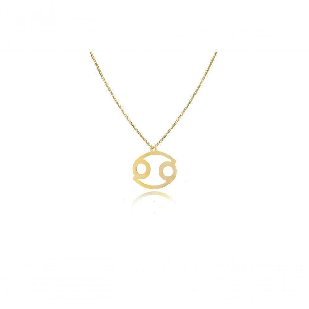 Colar Personalizado Signo De Câncer Folheado Em Ouro 18k [f027]