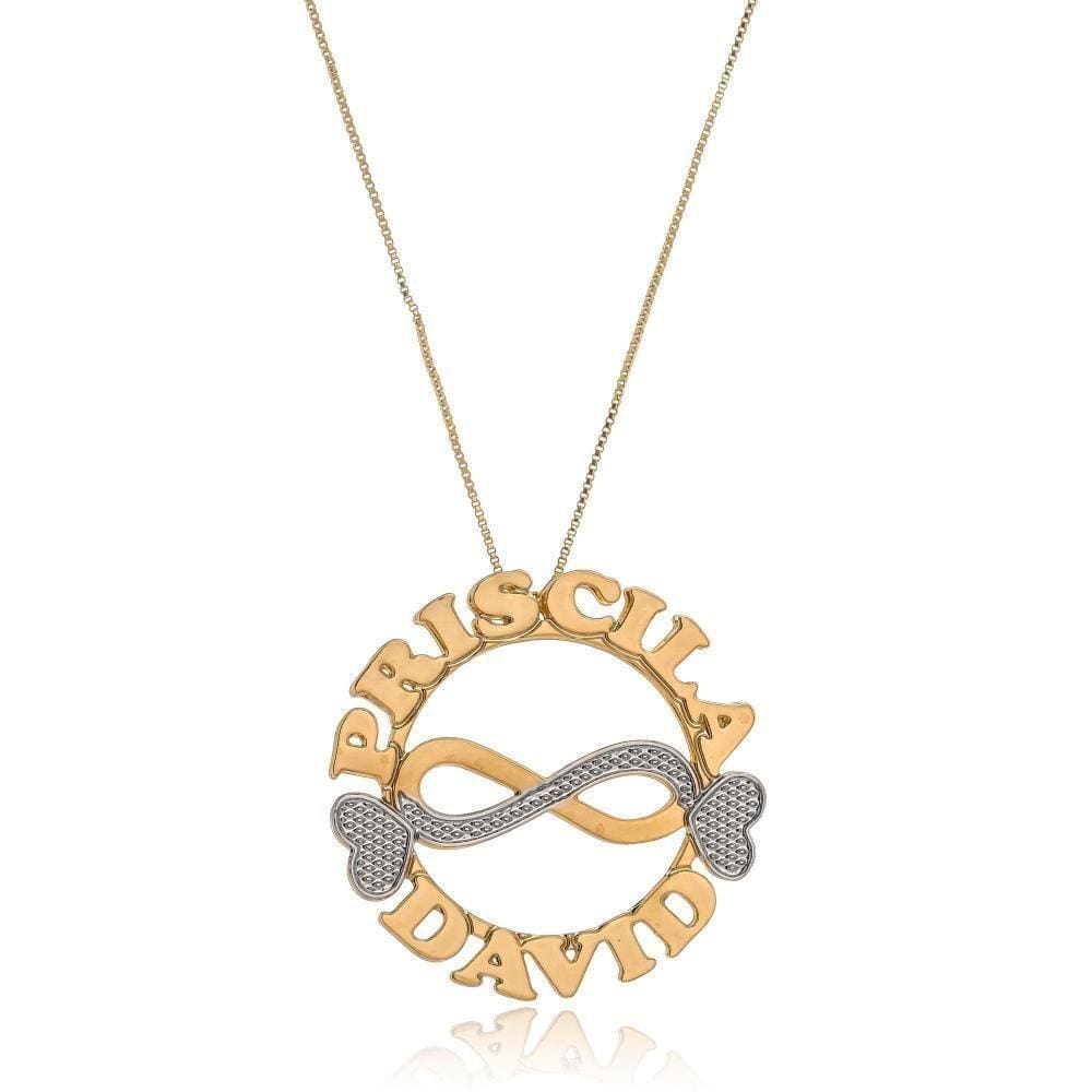 Colar Personalizado Mandala Com Infinito Trabalhado Em Ródio [f027]