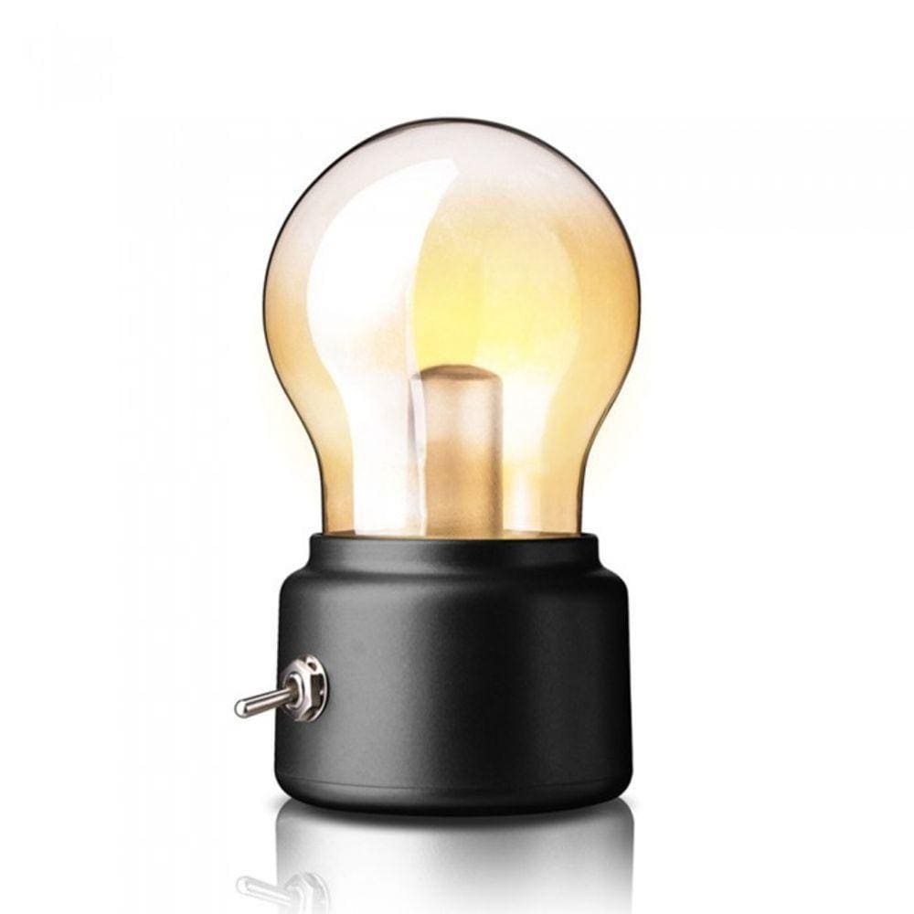 Luminária Lâmpada Decorativa Recarregável Via Usb Preto