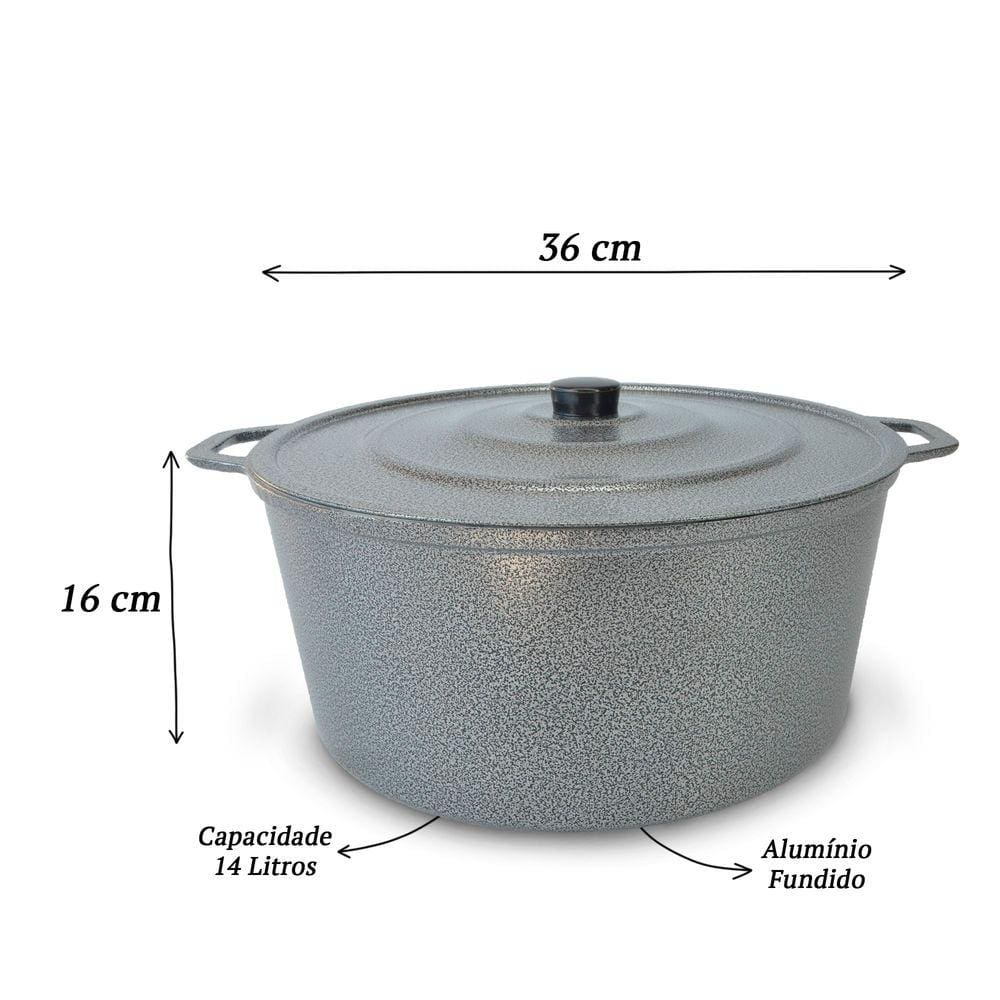 Panelão Fundido Alumínio Batido 36cm Panela Grande - Craqueado