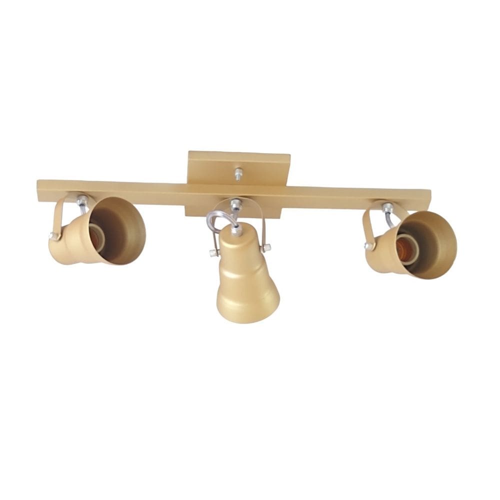 Spot Trilho 3 Lâmpadas 19x13x47cm Dourado