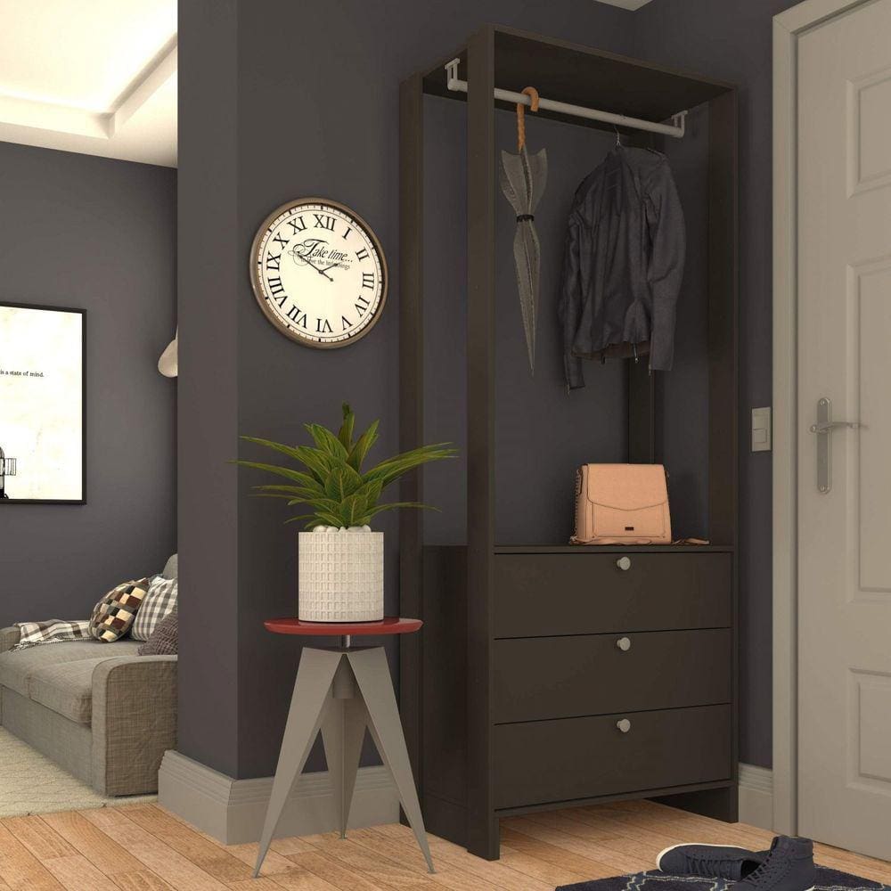 Módulo para Closet 1 Cabideiro 3 Gavetas Yes Nova Mobile