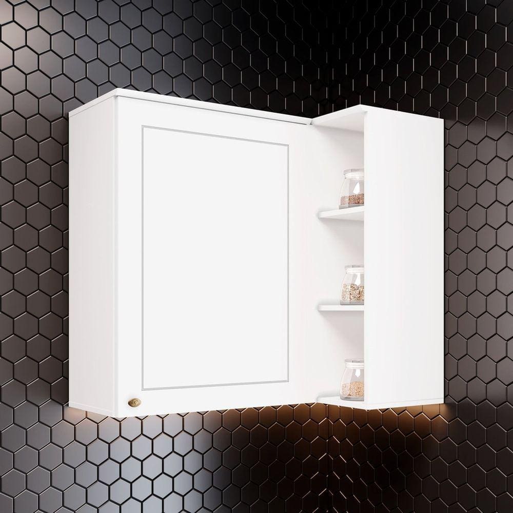 Armário Aéreo de Canto Reto com 1 Porta Internacional Henn Branco