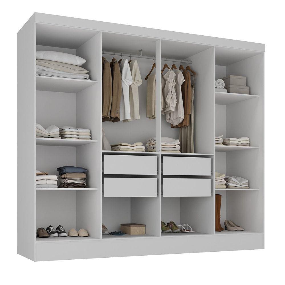 Closet Casal 4 Gavetas Jatobá Yescasa Branco | Extra