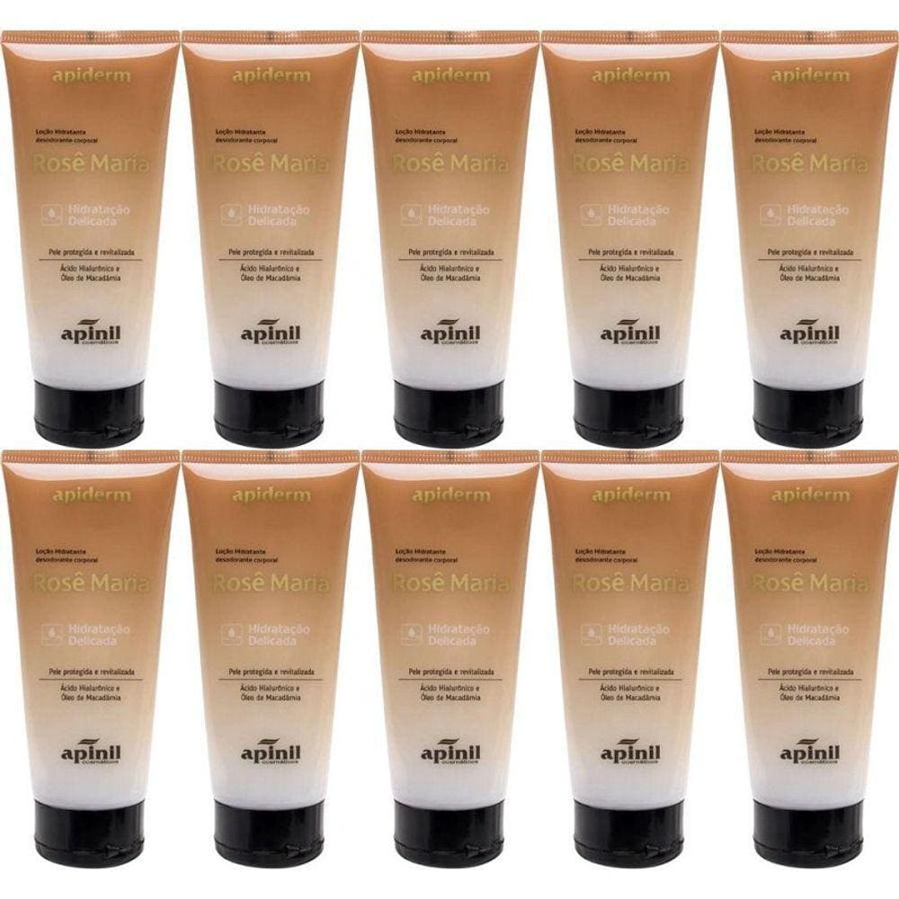 Kit 10 Loção Hidratante Corporal Rosê Maria Apinil 190G