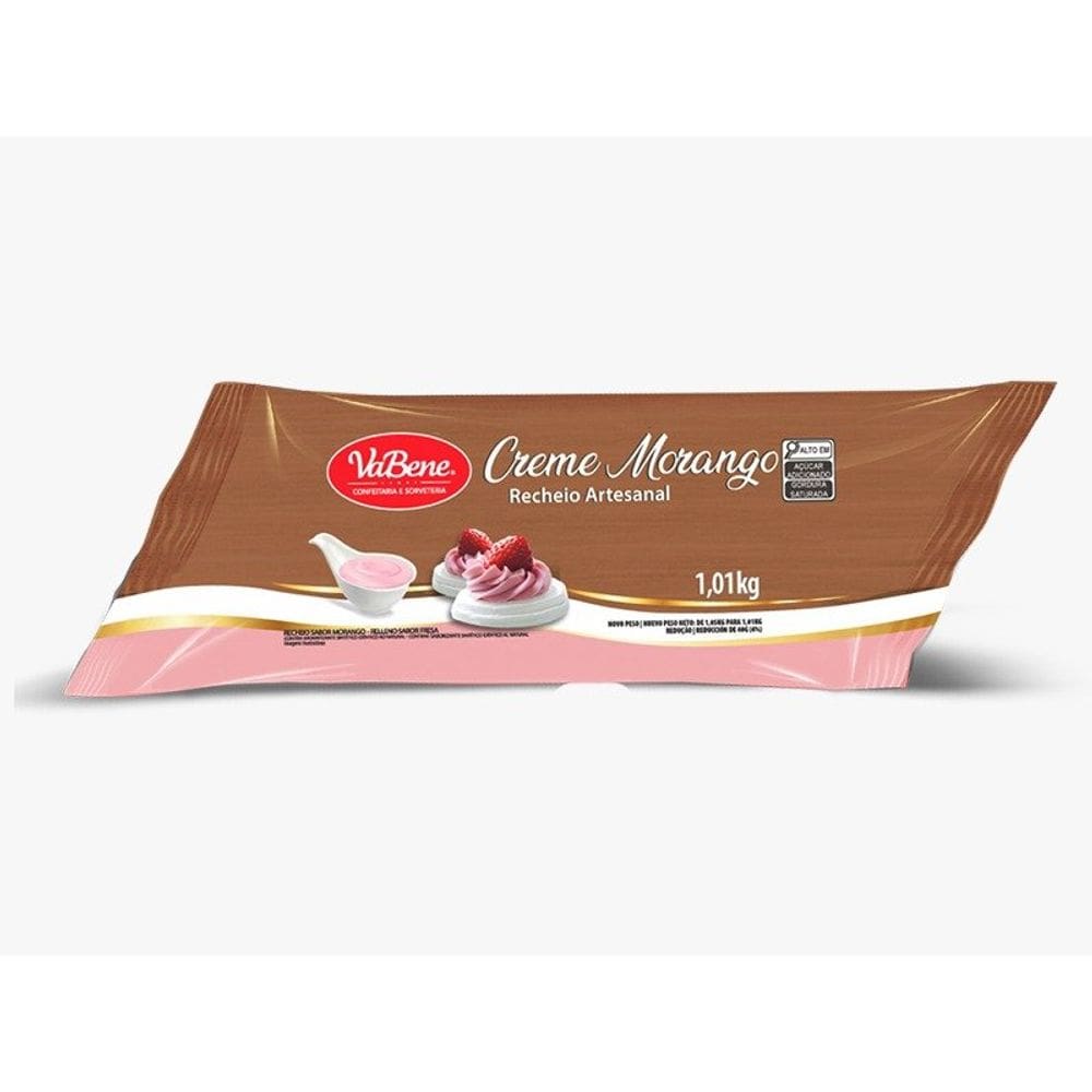 Recheio Artesanal Creme Morango 1,01kg - Vabene