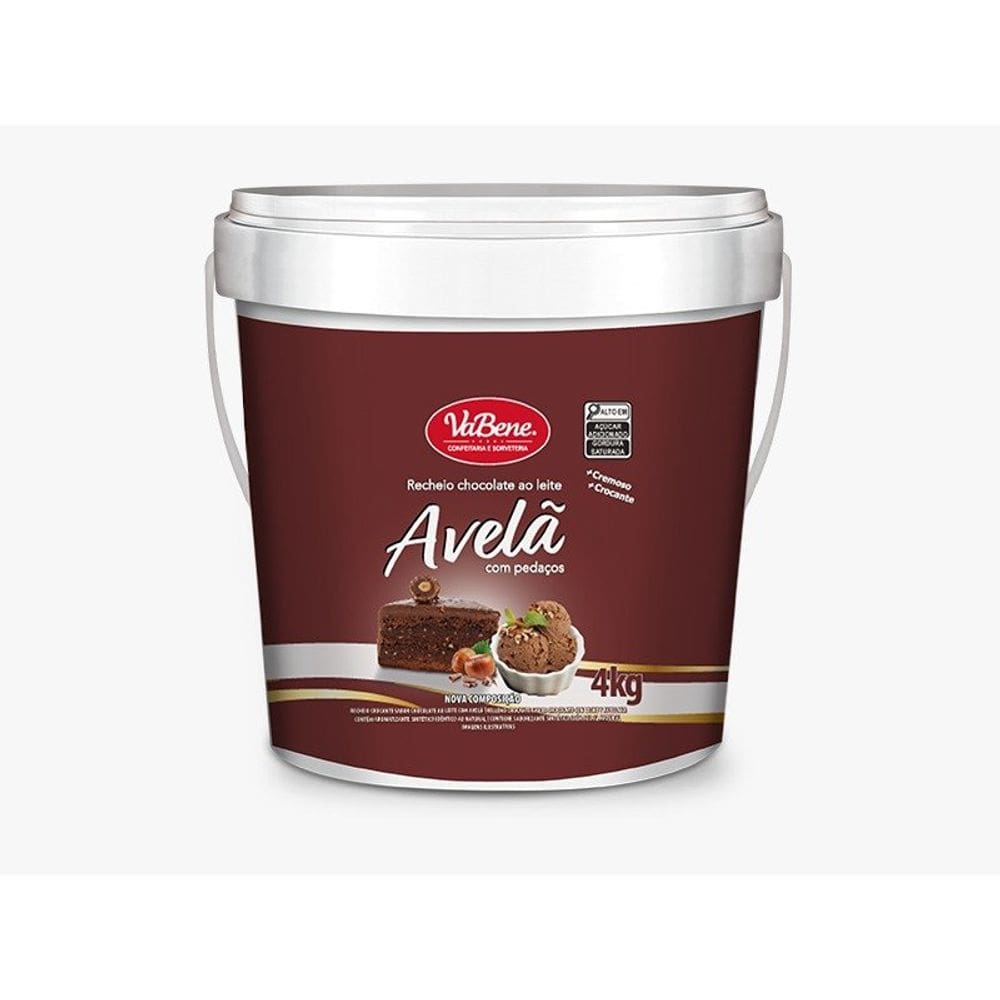 Recheio Chocolate Ao Leite Com Avelã 4kg - Vabene