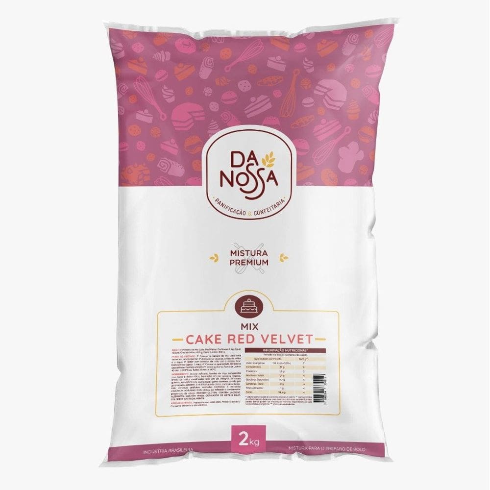 Mix Cake Red Velvet 2kg - Da Nossa