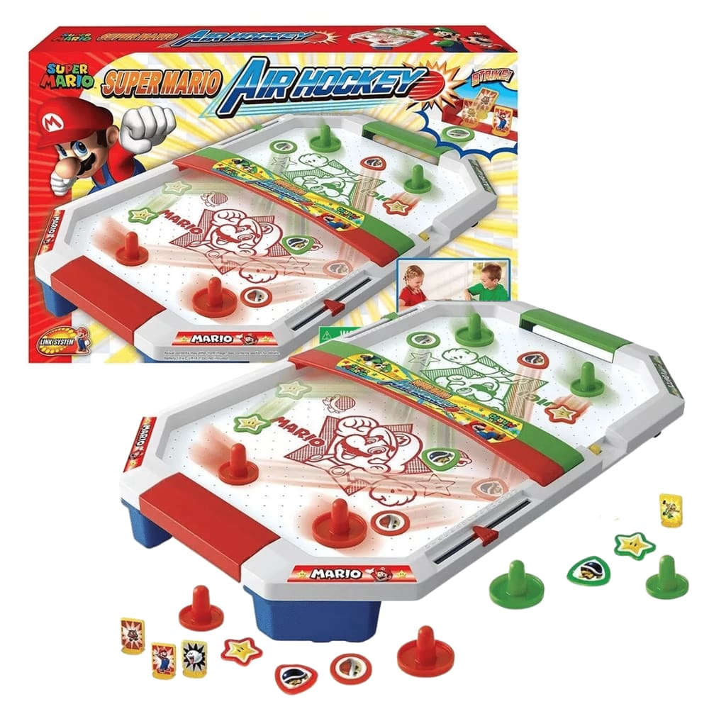 Jogo de Mesa Super Mário Air Hockey com Acessórios Epoch
