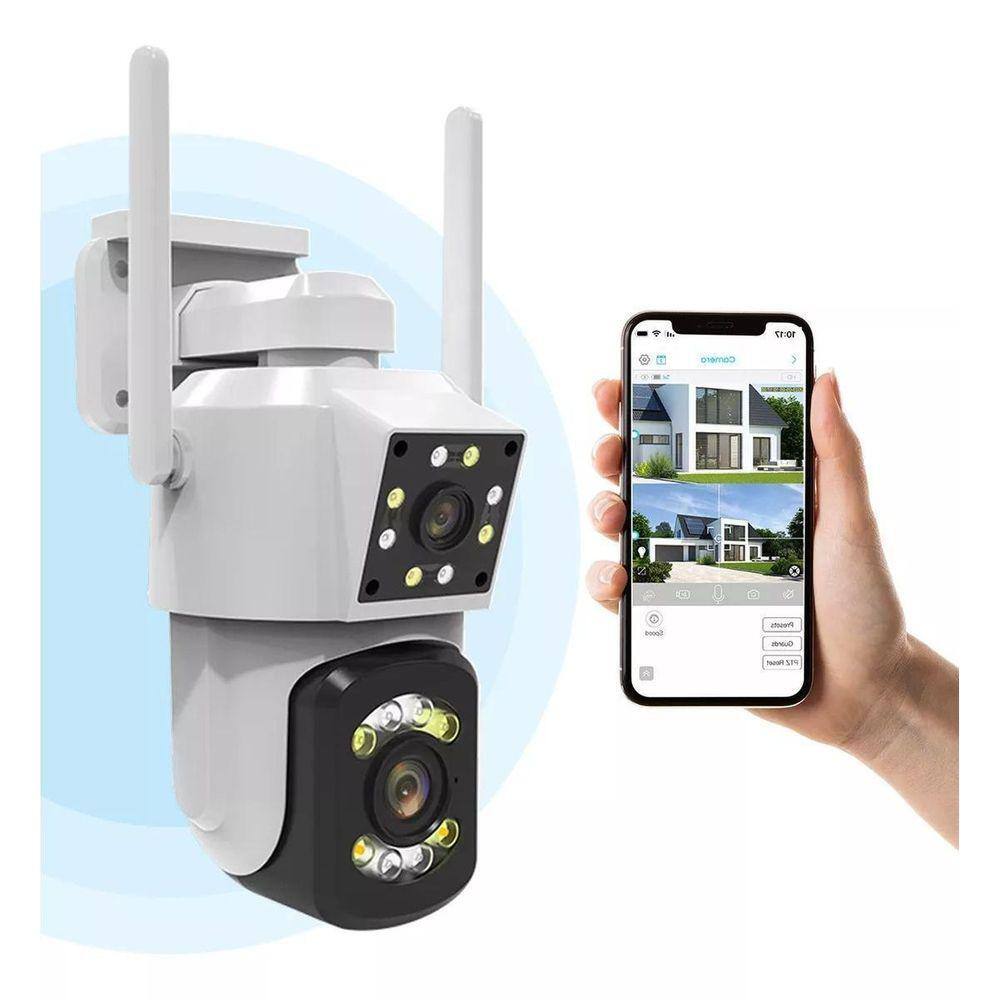 Design Elegante Em Branco: Câmera Smart Wi-Fi À Prova D`Água Com Zoom 10X
