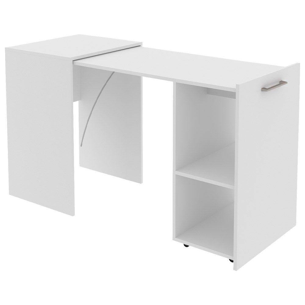 Escrivaninha Multiuso Retratil 2 nicho ME4170 Branco Tecno Mobili