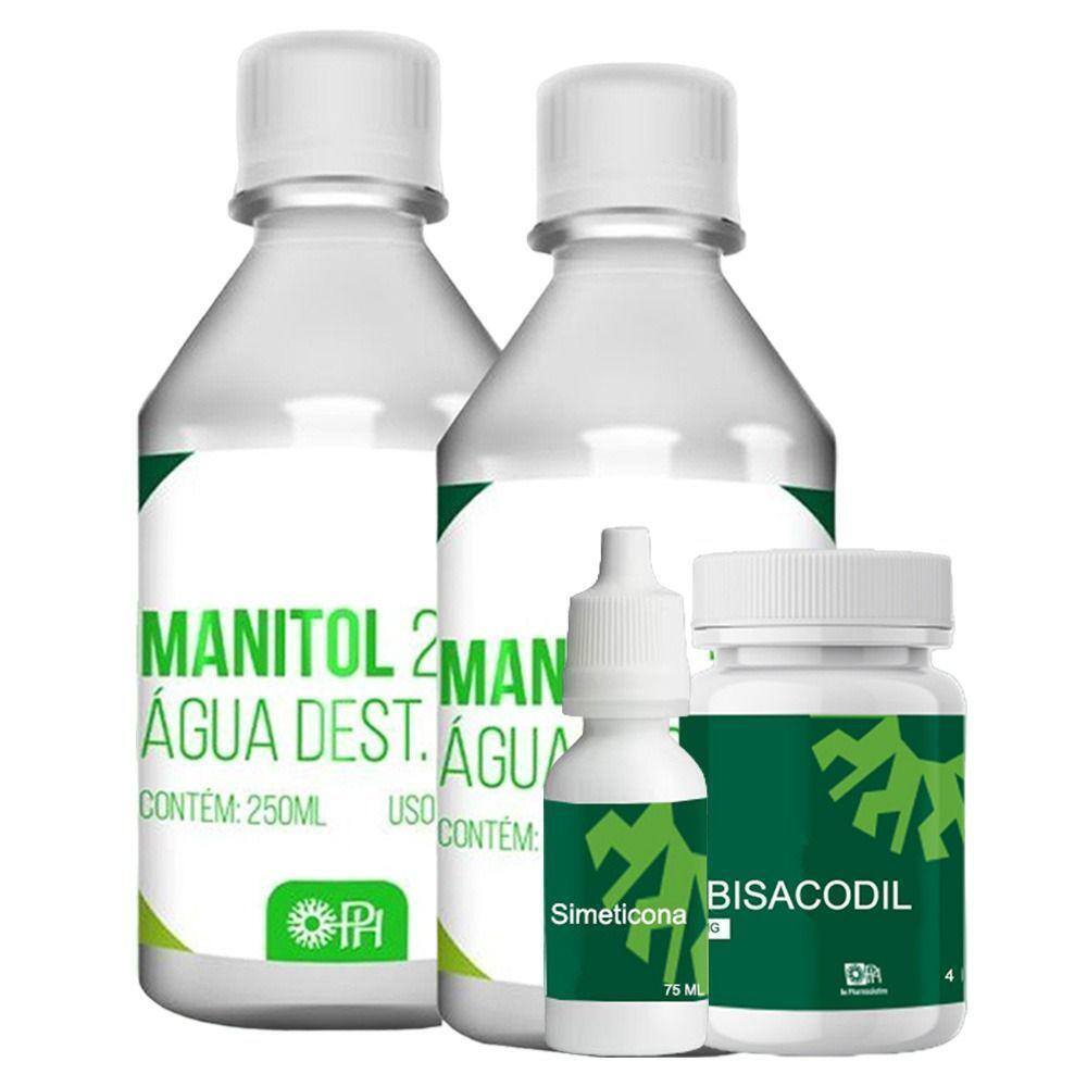 KIT 2 Manitol 20% 250ml + 1 Simeticona 15ml + 1 Bisacodil 5mg 4 Cápsulas AOPH