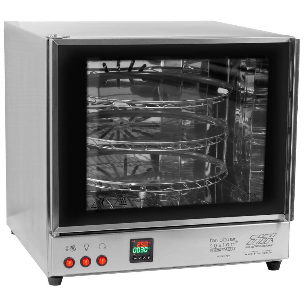Forno Industrial Digital Turbo Giratório Elétrico Profissional 3 Bandejas FGE3 - Titã