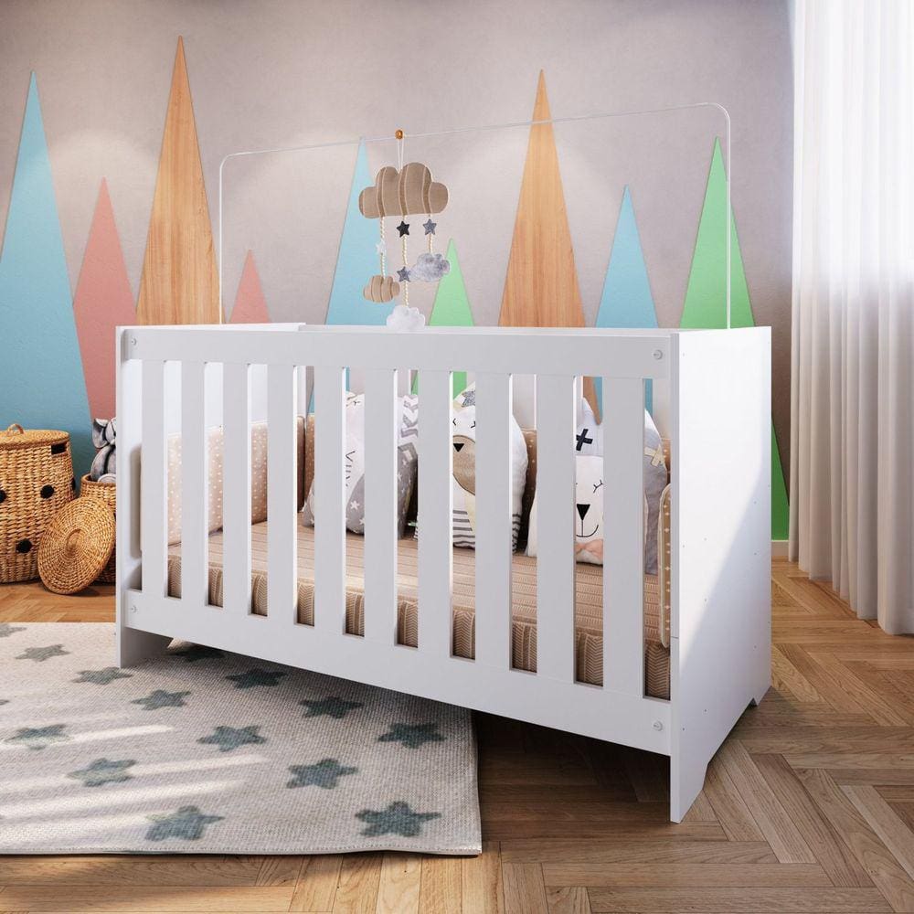 Berço 3 em 1 133x64,8cm Aconchego Completa Móveis Branco