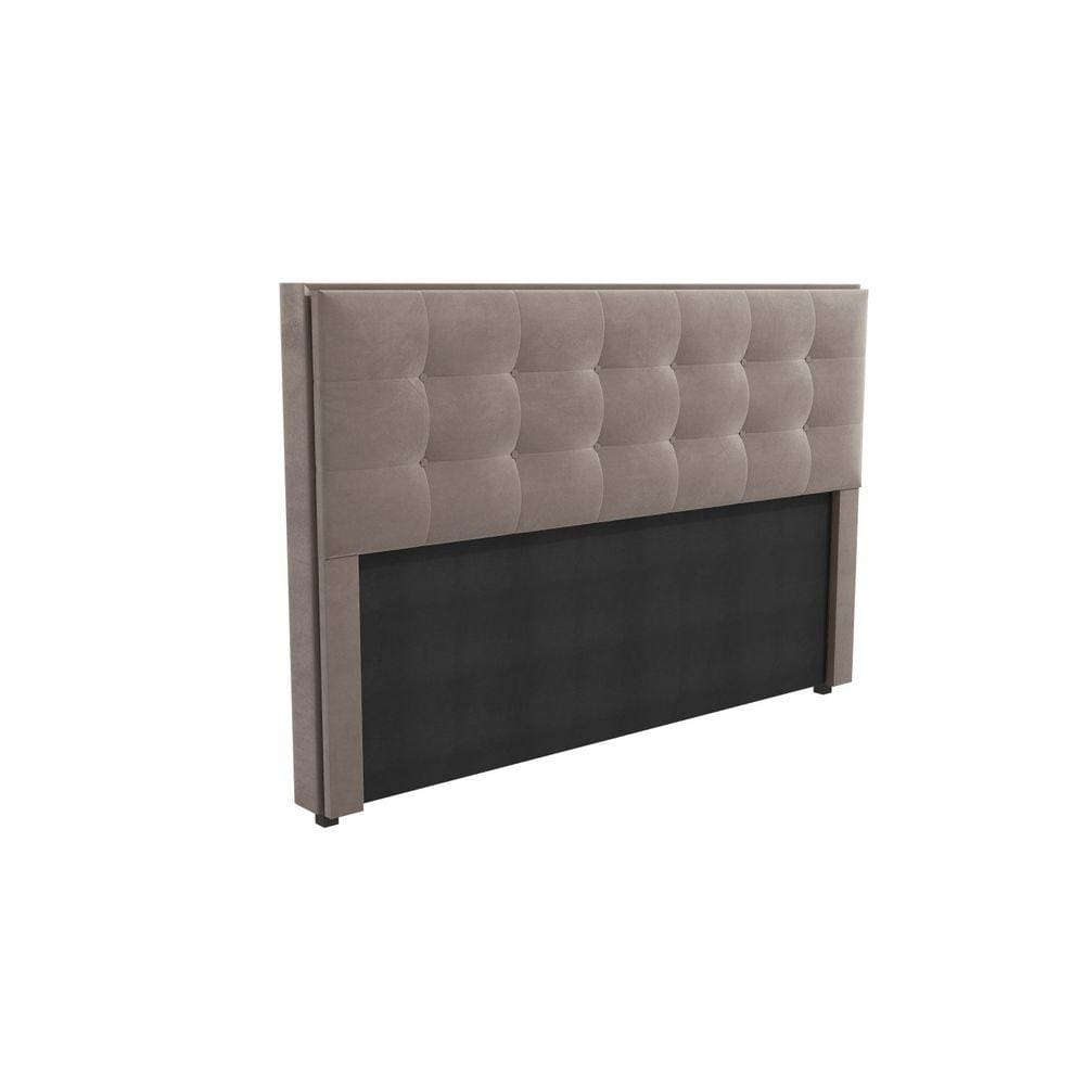 Cabeceira Mdp Estofada Veludo 195x120cm Cinza