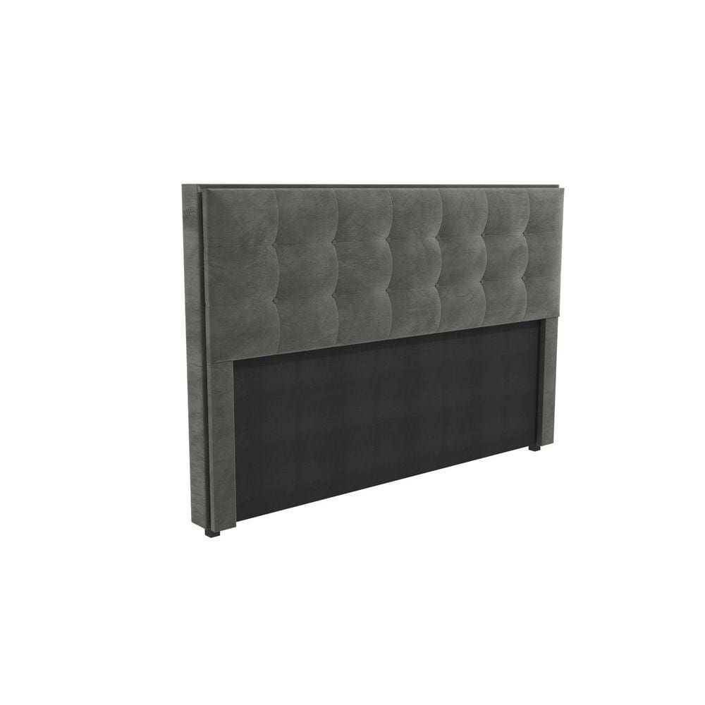 Cabeceira Mdp Estofada Veludo 195x120cm Cinza