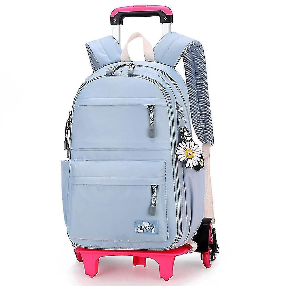 Mochilas, carrinho de escola primária e secundária para meninas, azul
