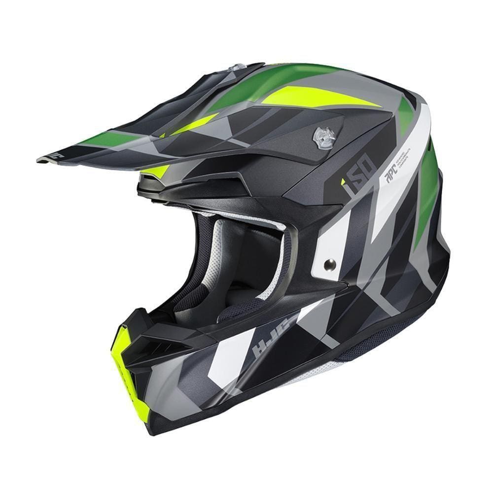 Capacete Hjc Off I50 Vanish Cinza Preto Verde E Amarelo 60 [f016]