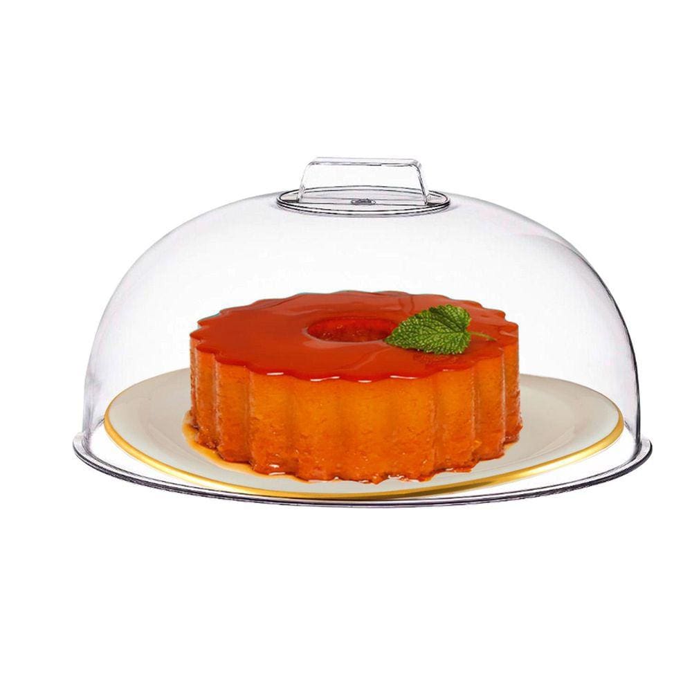Tampa Acrílico Transparente Média Para Bolos E Tortas 28Cm
