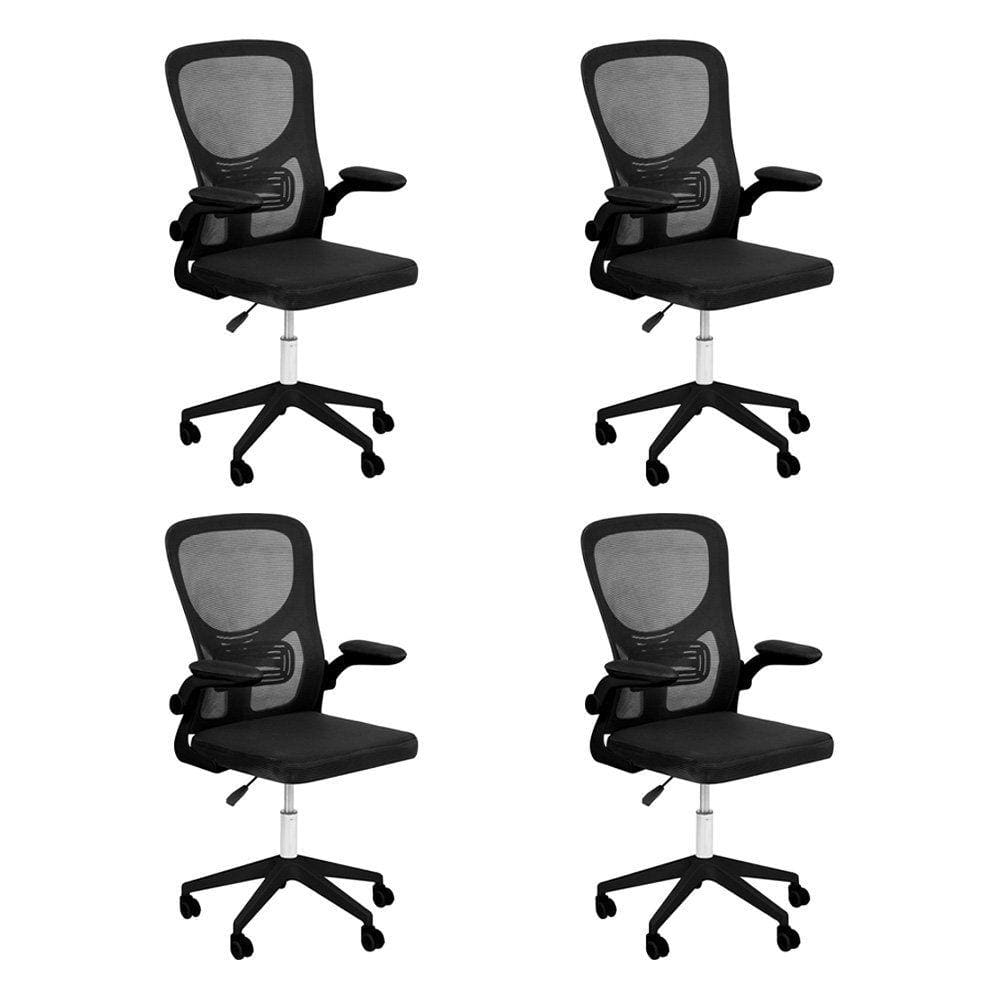Kit 4 Cadeiras escritório rodizio office Base Preta Bytes