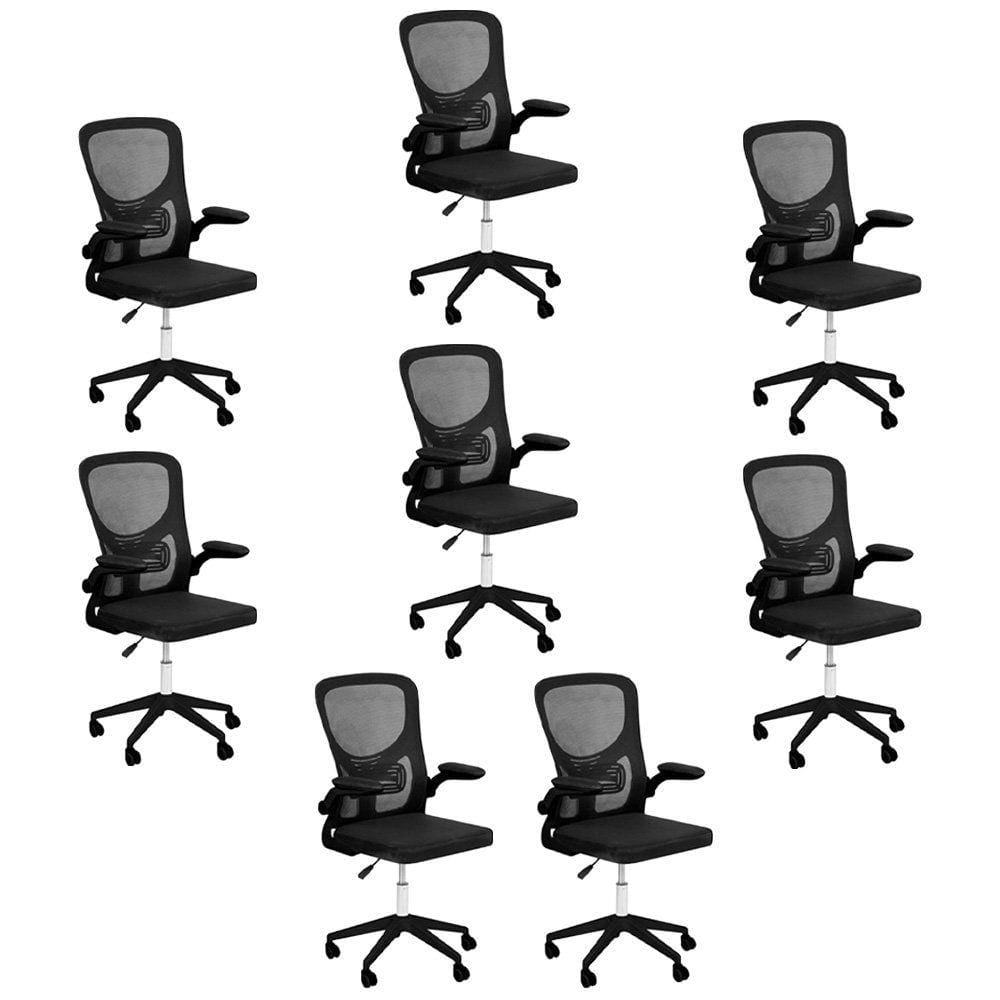 Kit 8 Cadeiras escritório rodizio office Base Preta Bytes
