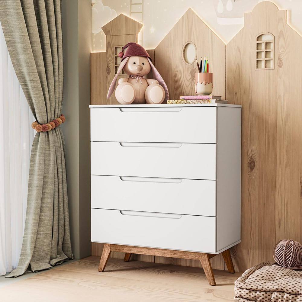 Cômoda Infantil Retrô 4 Gavetas Sonhare Branco