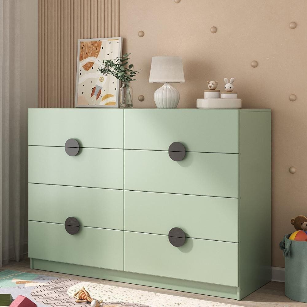 Cômoda Infantil 8 Gavetas Joy Kids CabeCasa MadeiraMadeira Verde