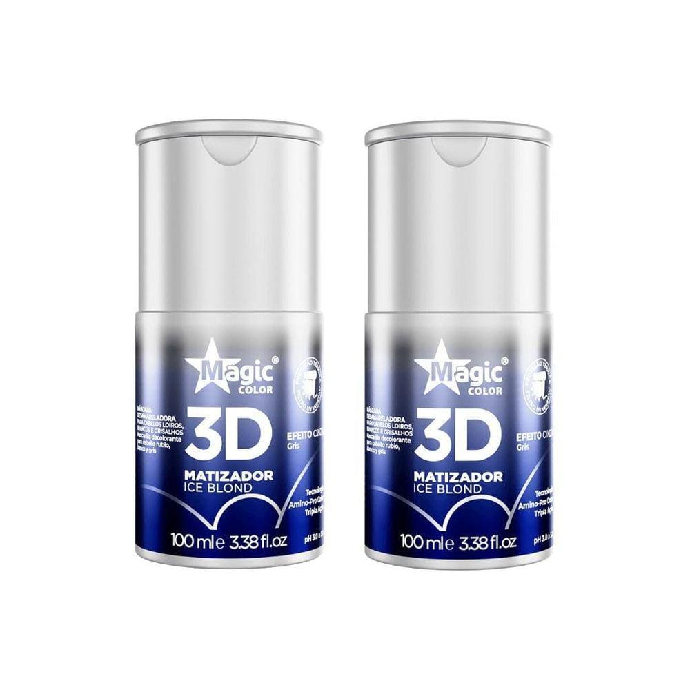 Matizador Gloss Magic Color 100Ml 3D Ice Blond - Kit Com 2Un