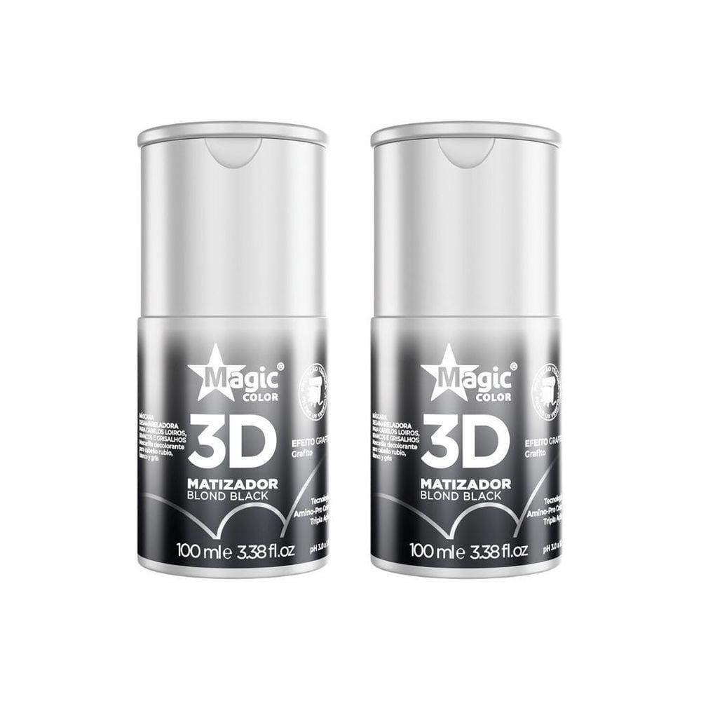 Matizador Gloss Magic Color 100Ml 3D Blond Black - Kit C/2Un
