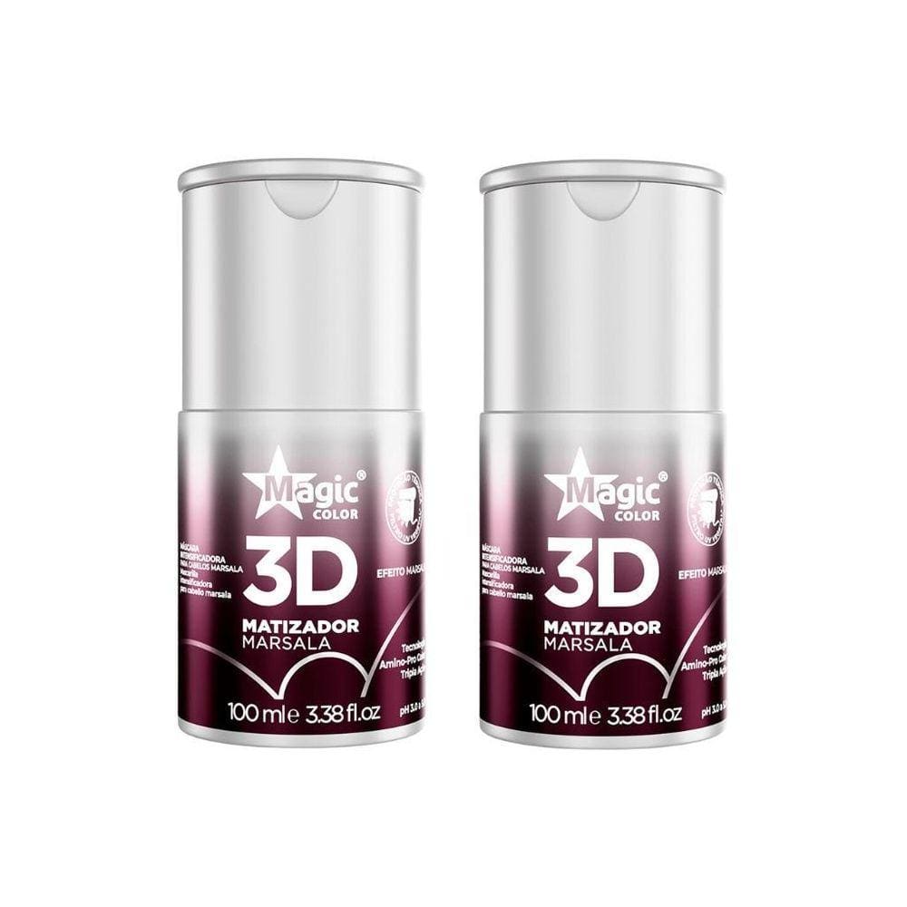 Matizador Gloss Magic Color 100Ml 3D Marsala - Kit Com 2Un