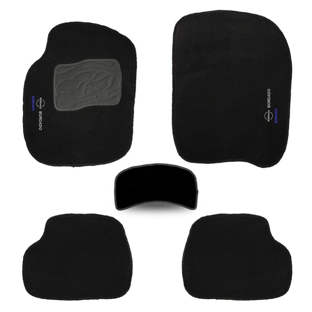 Tapete para Peugeot 208 2013 a 2019 Carpete Automotivo Jogo 5 Peças Preto Bordado