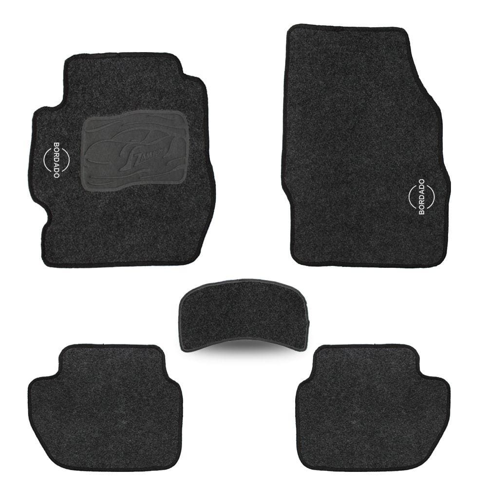 Tapete Ka 2008 a 2014 Carpete Automotivo Jogo 5 Peças Grafite Bordado