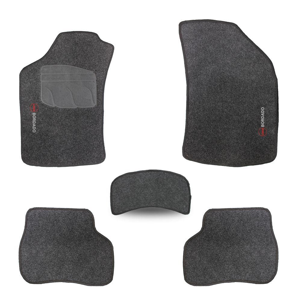 Tapete Palio 1.8R 2005 a 2011 Carpete Automotivo Jogo 5 Peças Grafite Bordado