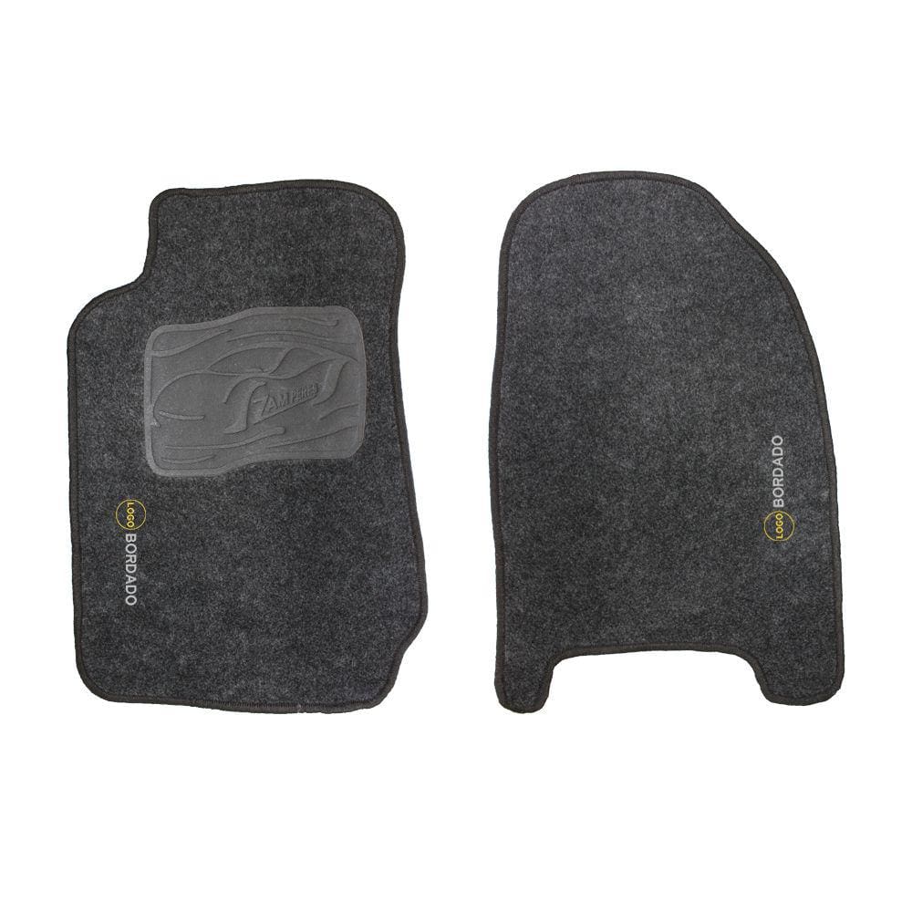 Tapete S10 2012 a 2017 Cabine Simples Carpete Automotivo Jogo 2 Peças Grafite Bordado