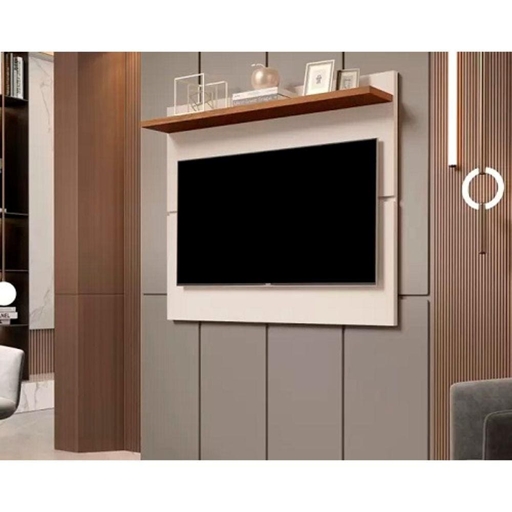 Painel Para TV Até 42 Polegadas Vivare 1.08 New Off White/Freijo - Giga Móveis