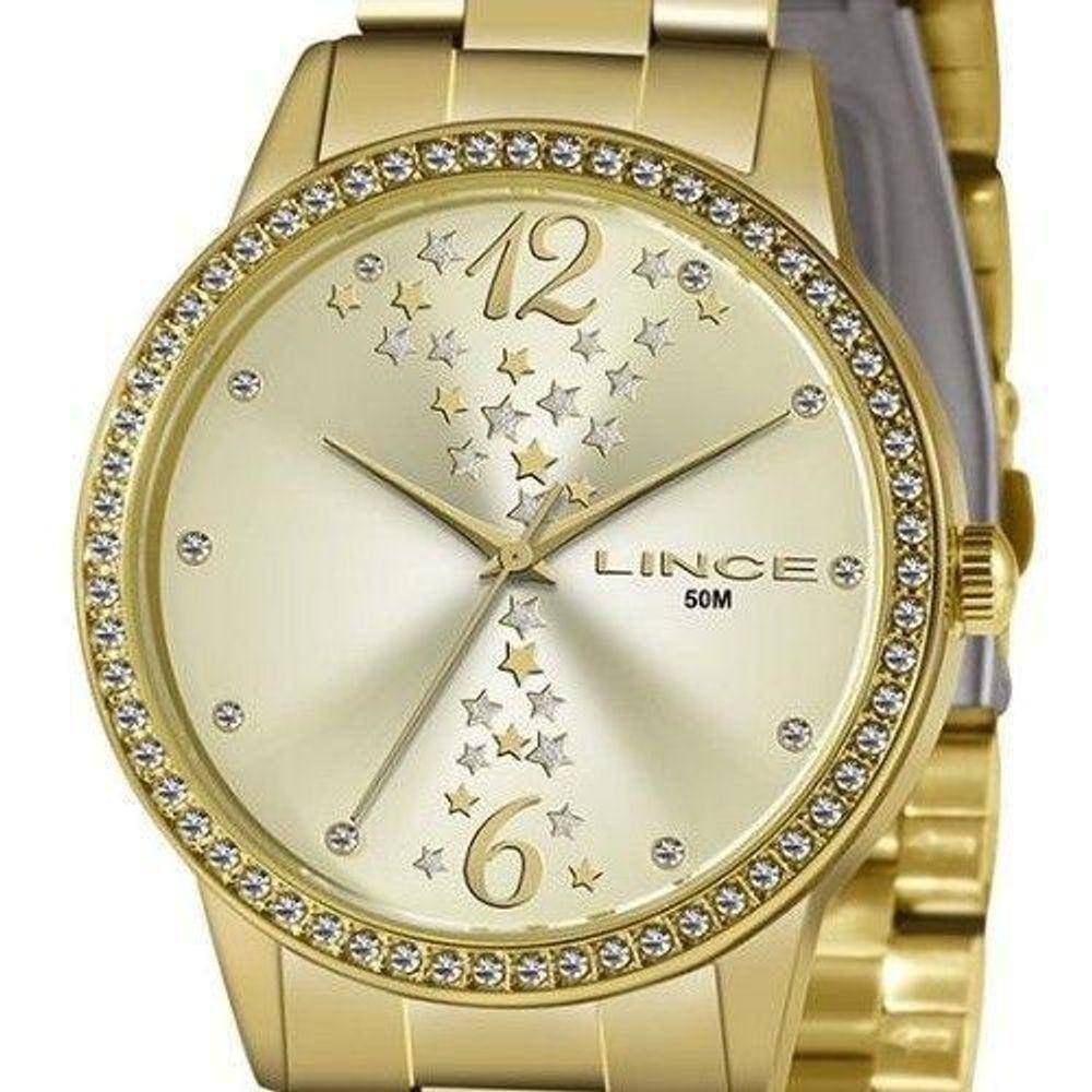 Relógio Lince Feminino Dourado Lrgj133l C2kx
