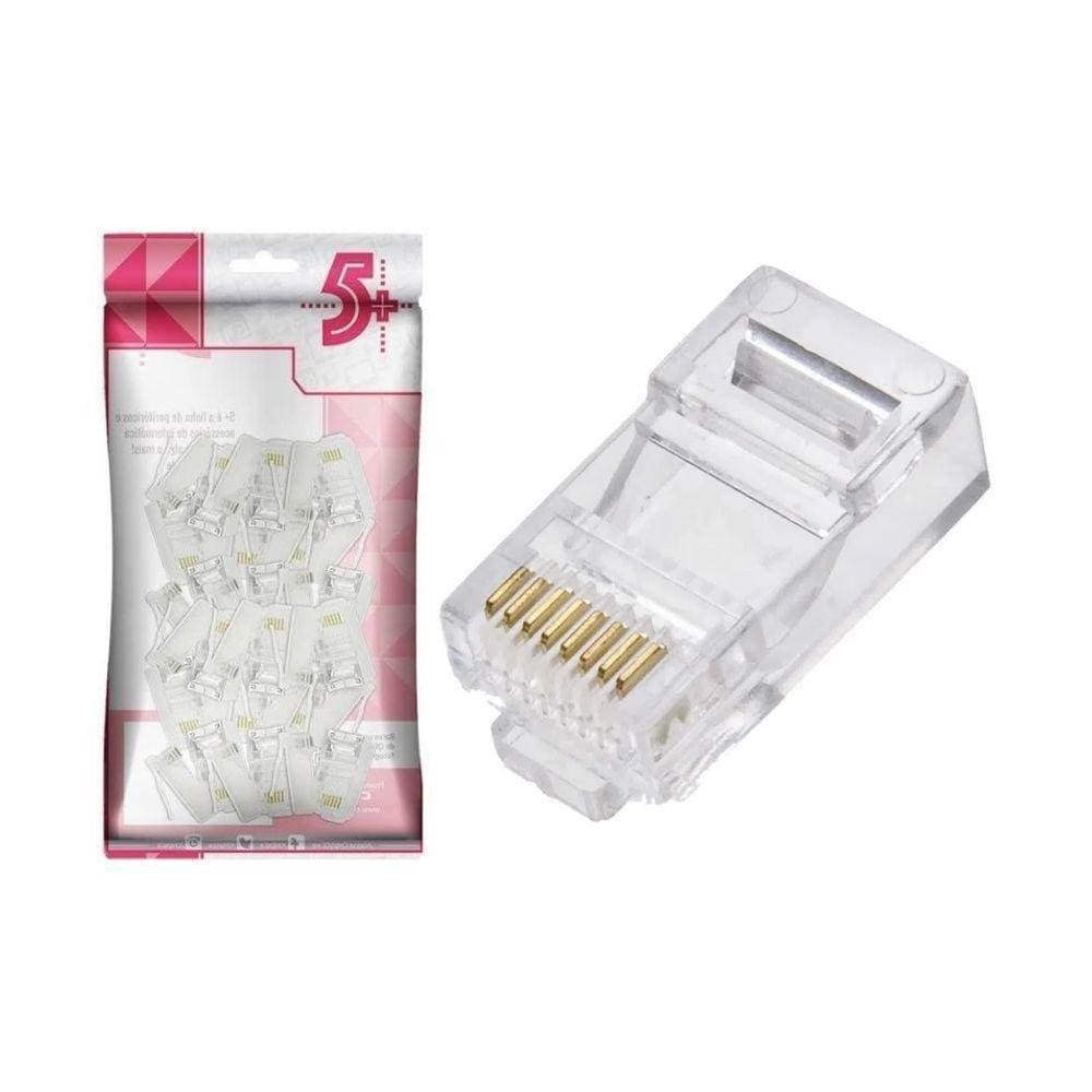 Plug Rj45 - Cat6 - 8x8 Sem Guia Pct Com 10 Peças