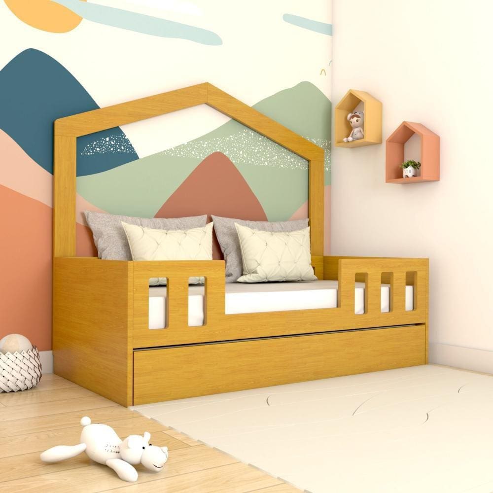 Bicama Infantil Casinha Play Marrom