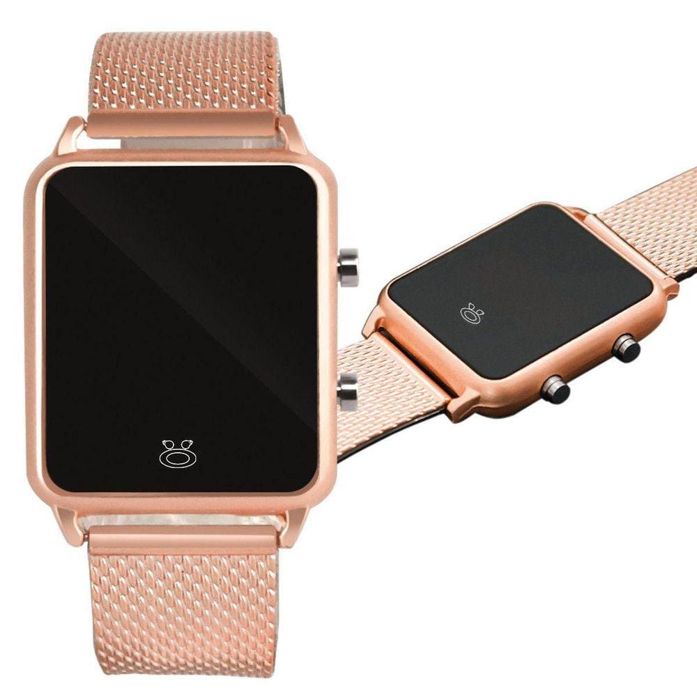 Relogio Feminino Digital + Rose + Premium Quality + Quadrado