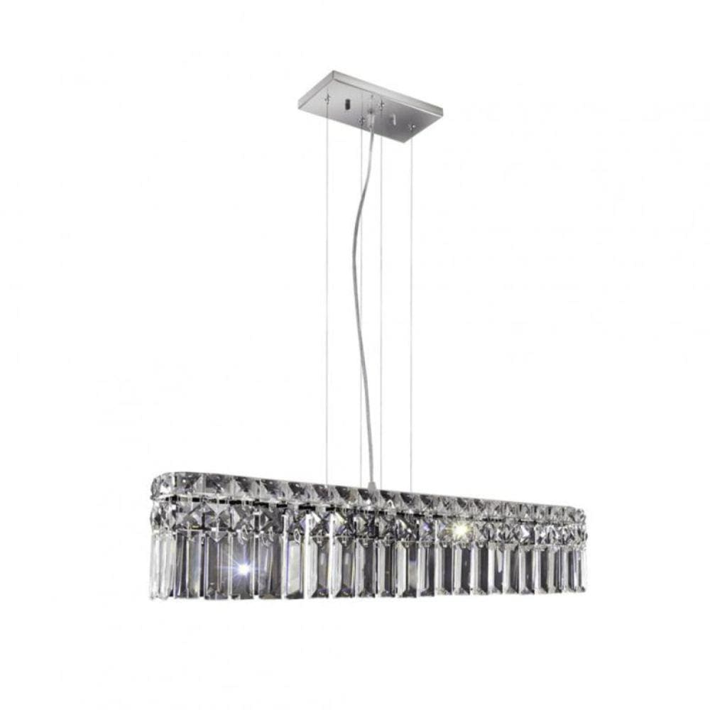 Pendente Cristal Retangular 60x11xh11,5cm 4 Luzes G9 Paris Gppr601104pdv2 Bronzearte