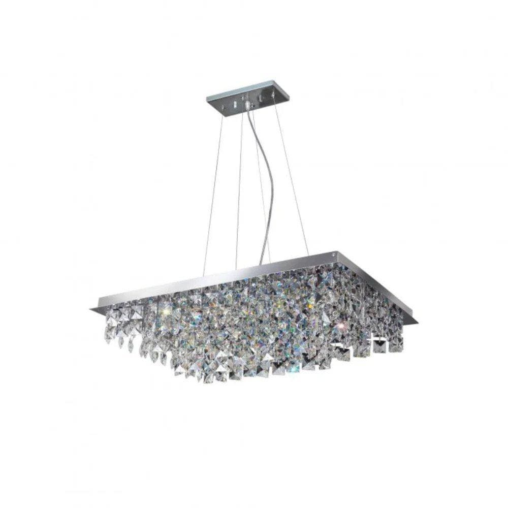 Pendente Cristal Quadrado 30x48cm 8 Luzes G9 não Inclusas Lyon Gply304808pdv2 Bronzearte