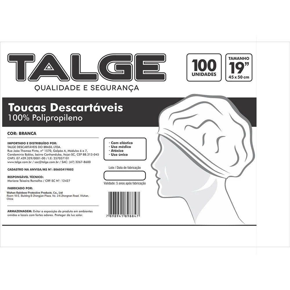 Touca sanfonada Descartável Com 100 - Talge