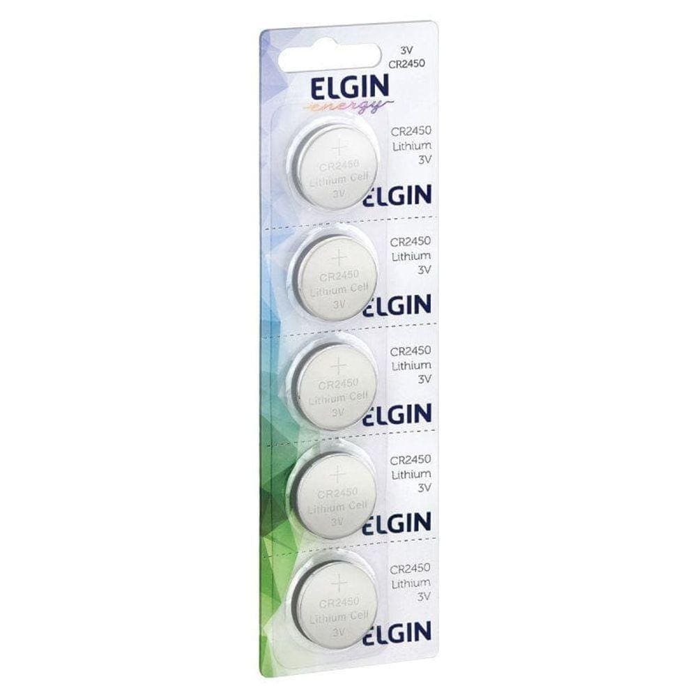 Bateria De Litio Cr2450 3v Com 5 Elgin 82305