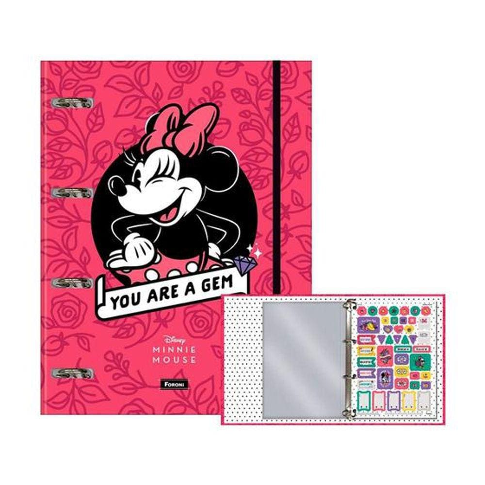 Fichário 4Fechos 80fls Minnie Vintage Foroni