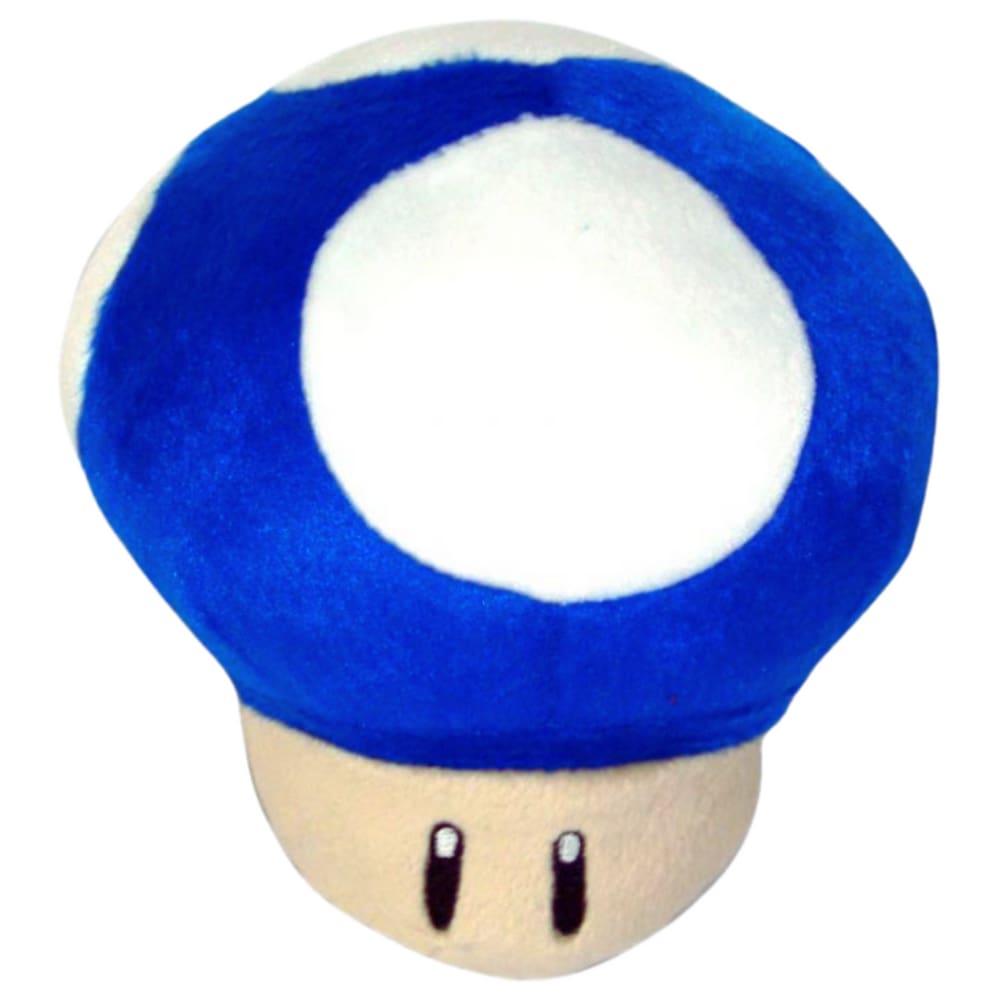 Pelúcia Cogumelo Azul 15cm da Turma do Mario Bros