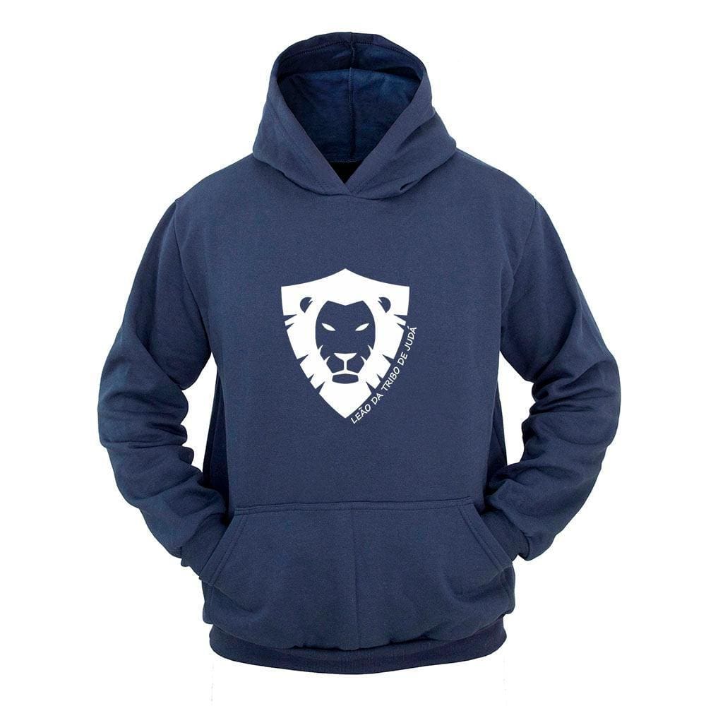 Moletom Masculino Canguru Estampa Leão de Judá com Capuz