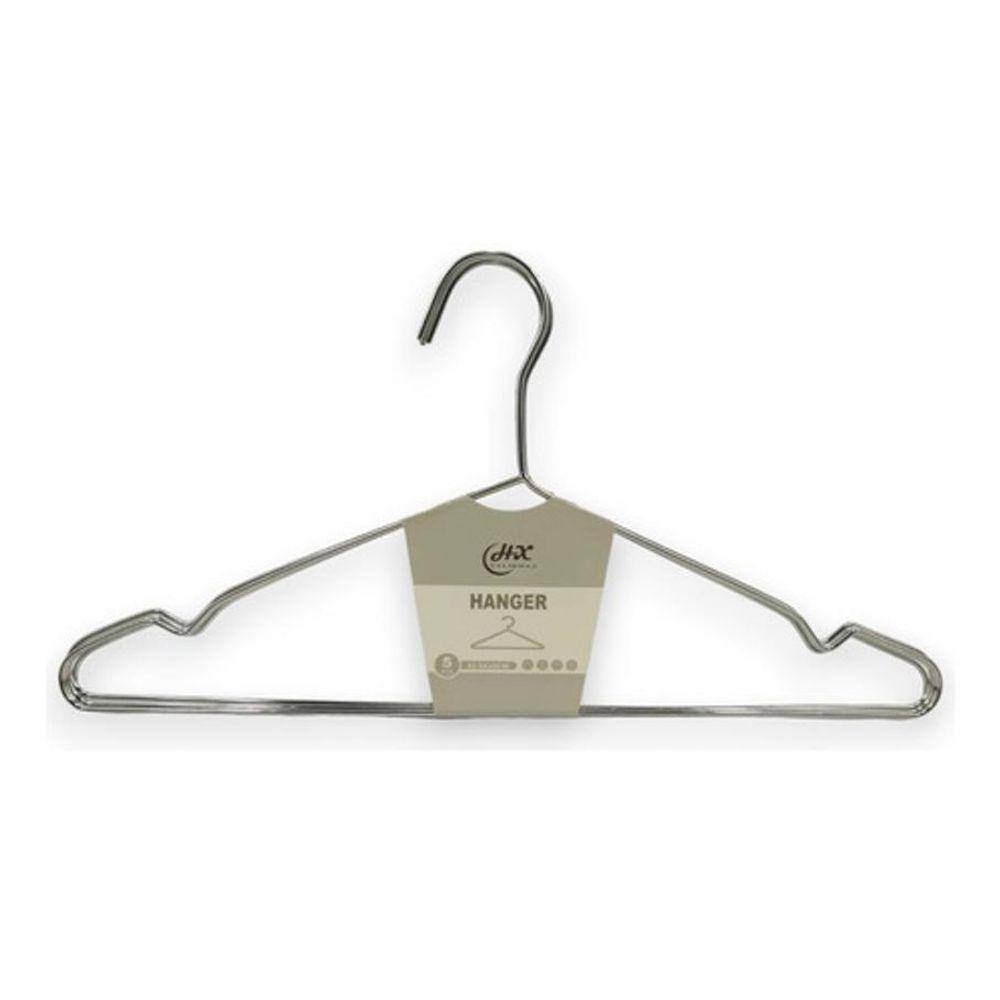 Kit 20X Cabides Ganhco De Roupas Aço Cromado Com Cavas